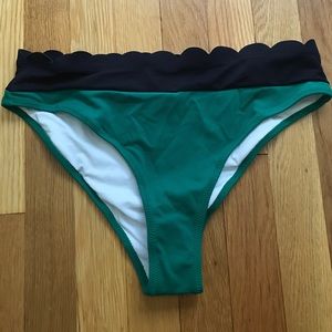 Brand new green with navy bathing suit bottom
